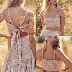 New Boho Festival Tie Back Crop Top